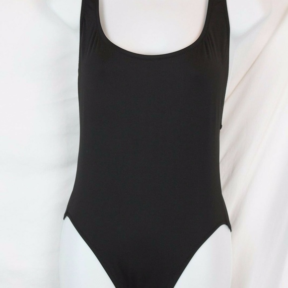 J. Crew Plunging Scoopback  Swimsuit Plus 16 Black - Picture 4 of 4